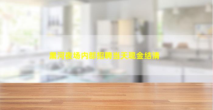 黑河夜场内部招聘当天现金结清